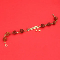 Personalized Kada - Rudraksha Bracelet with Flute Design