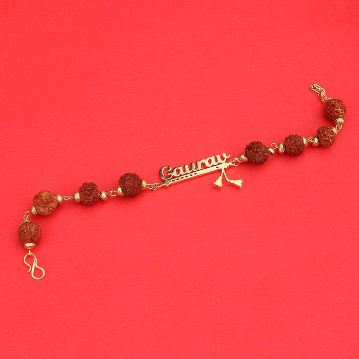 Personalized Kada - Rudraksha Bracelet with Flute Design