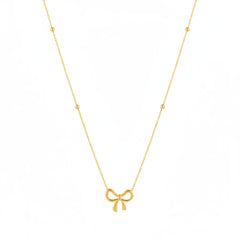 Gold Plated Bow Necklace