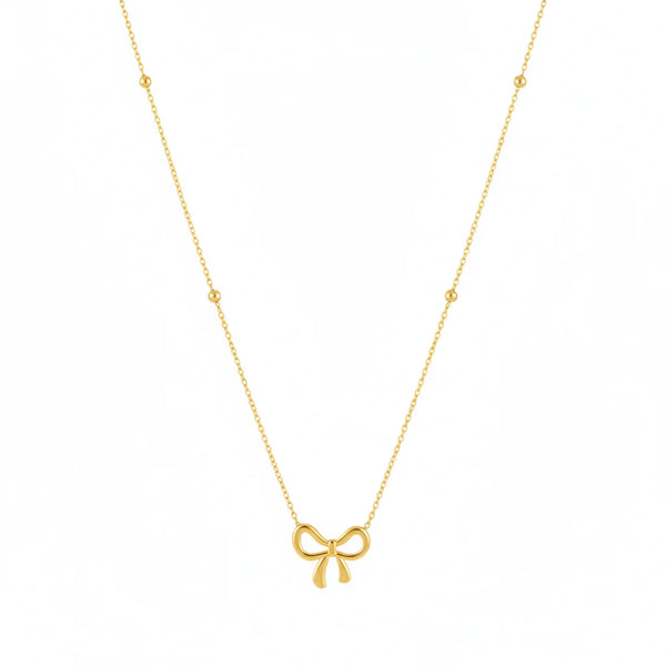 Gold Plated Bow Necklace