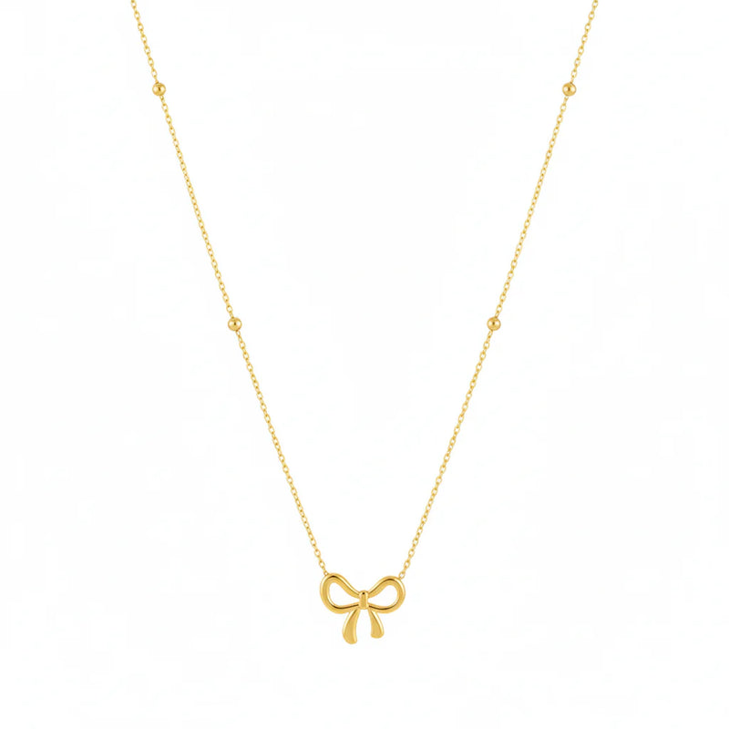 Gold Plated Bow Necklace
