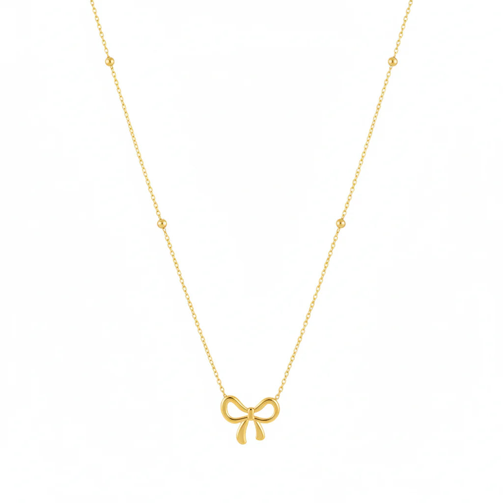 Gold Plated Bow Necklace