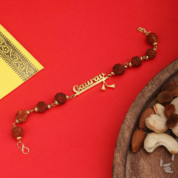 Personalized Kada - Rudraksha Bracelet with Flute Design