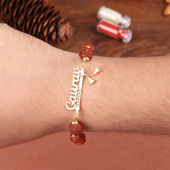Personalized Kada - Rudraksha Bracelet with Flute Design