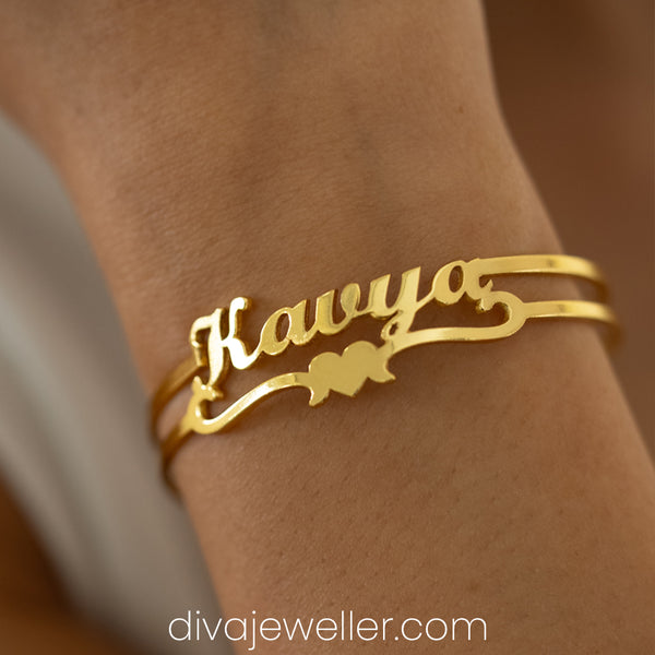 Bottom Heart Name Bracelet
