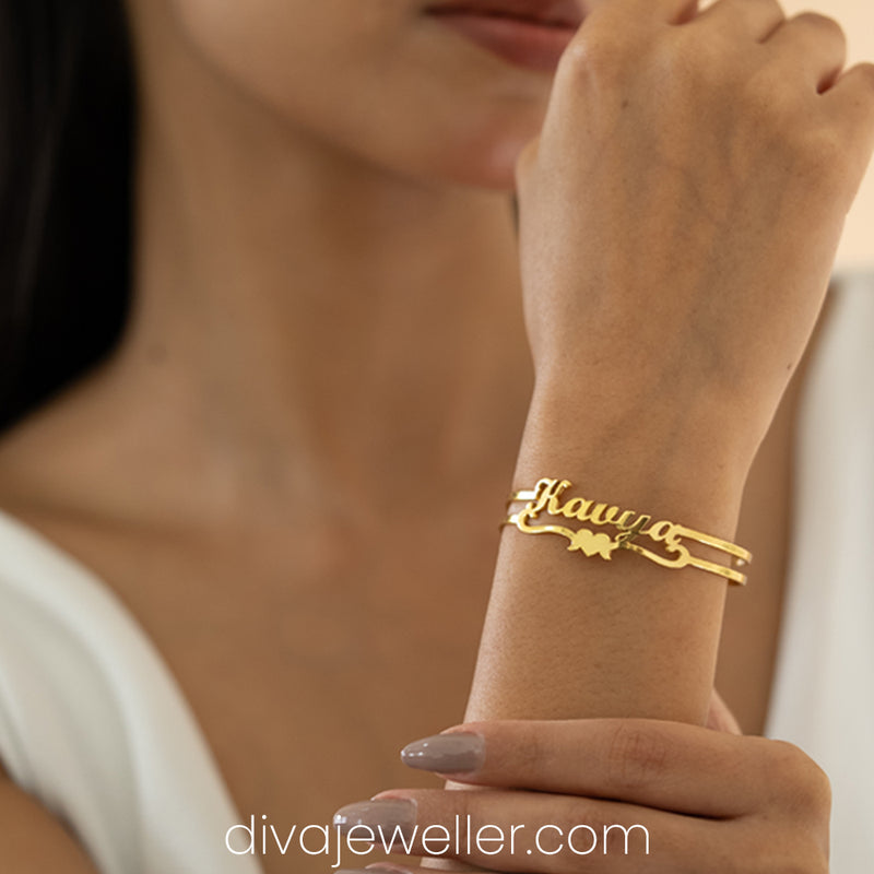 Bottom Heart Name Bracelet