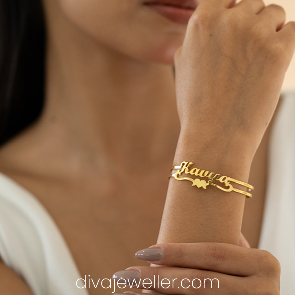 Bottom Heart Name Bracelet