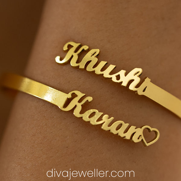Couple Name with Heart Bracelet