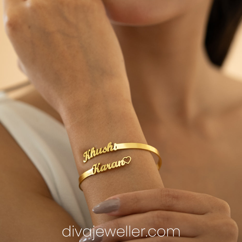 Couple Name with Heart Bracelet