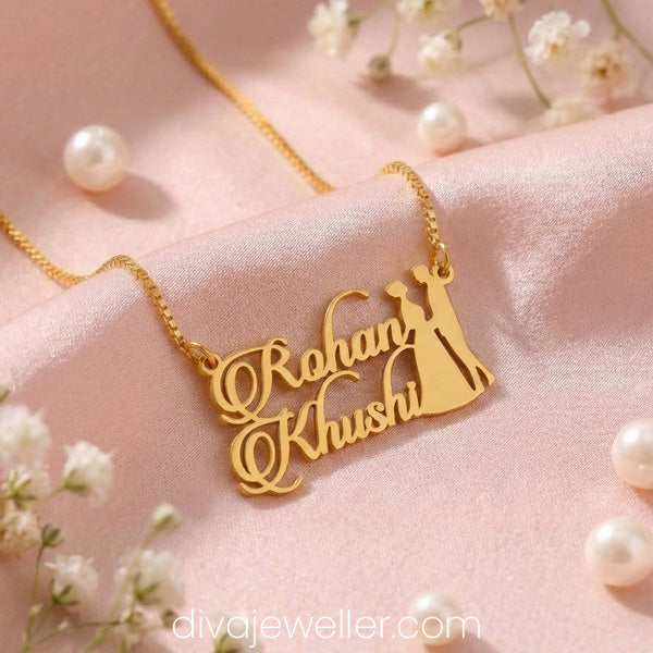 Boy Girl Couple Name Necklace