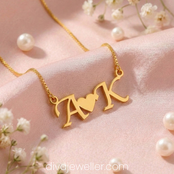 Initial Letter Couple Name Necklace
