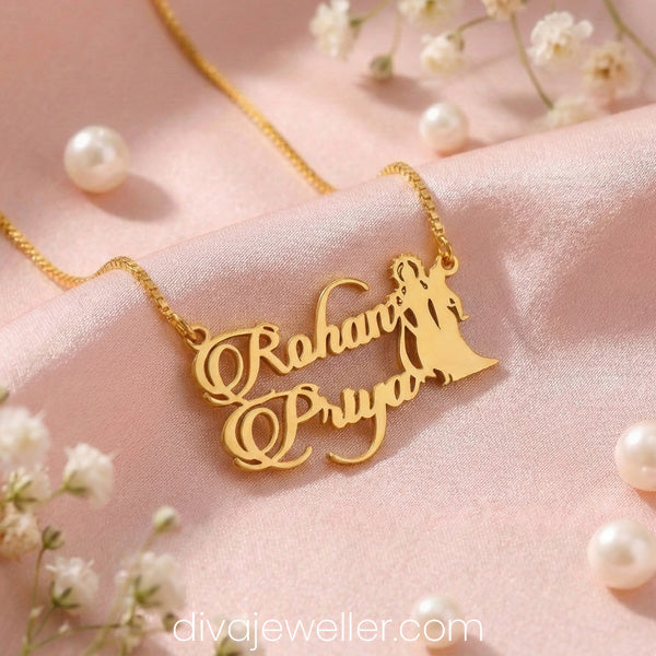 Radhe Krishna Couple Name Necklace