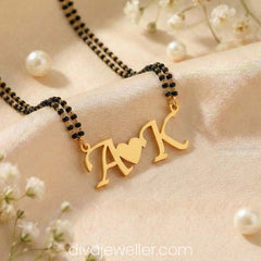 Initial Letter Couple Name Necklace
