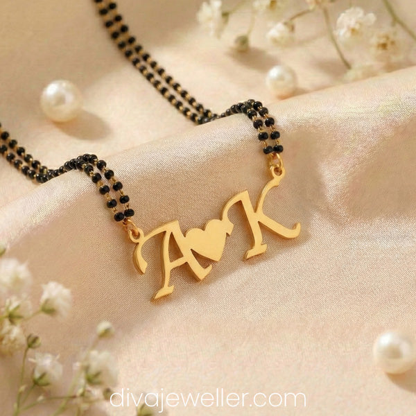 Initial Letter Couple Name Necklace