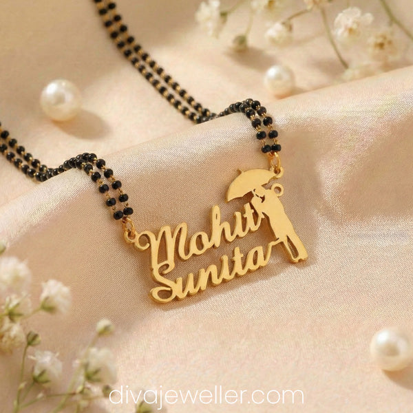 Under Umbrella Couple Name Necklace