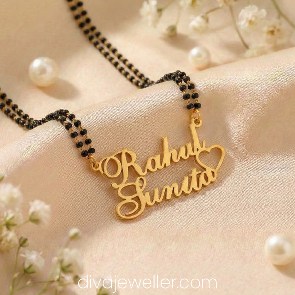 Single Heart Couple Name Necklace