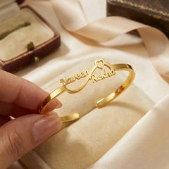 Infinity Heart Couple Name Bracelet