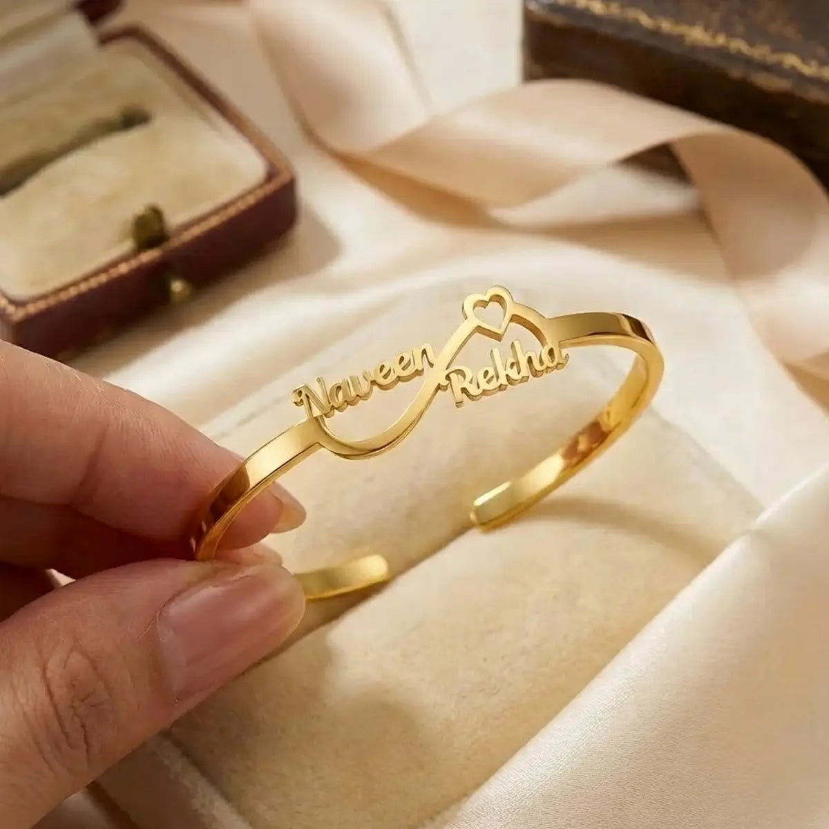 Infinity Heart Couple Name Bracelet