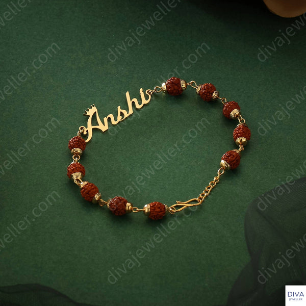Personalized Rakhi - Rudraksha Bracelet with Unique design
