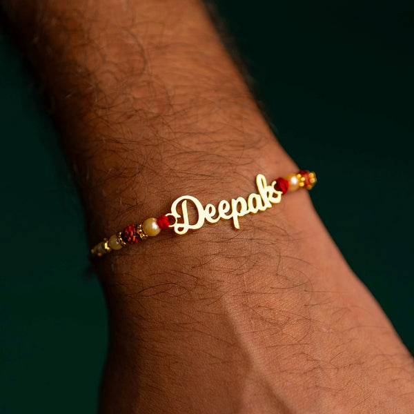 Personalized Rakhi - Thread with Rudraksh