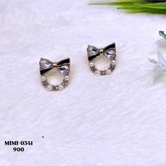 Chic Bow Pearl and Crystal Earrings