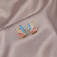 Gold-toned Butterfly alloy stud earrings