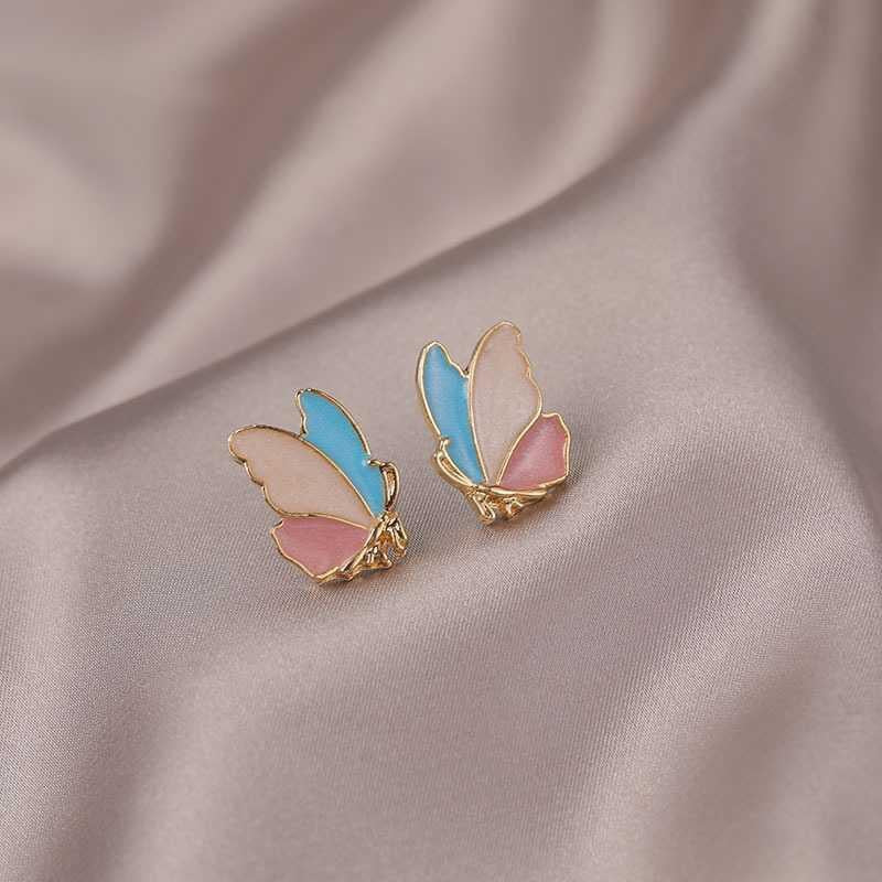 Gold-toned Butterfly alloy stud earrings