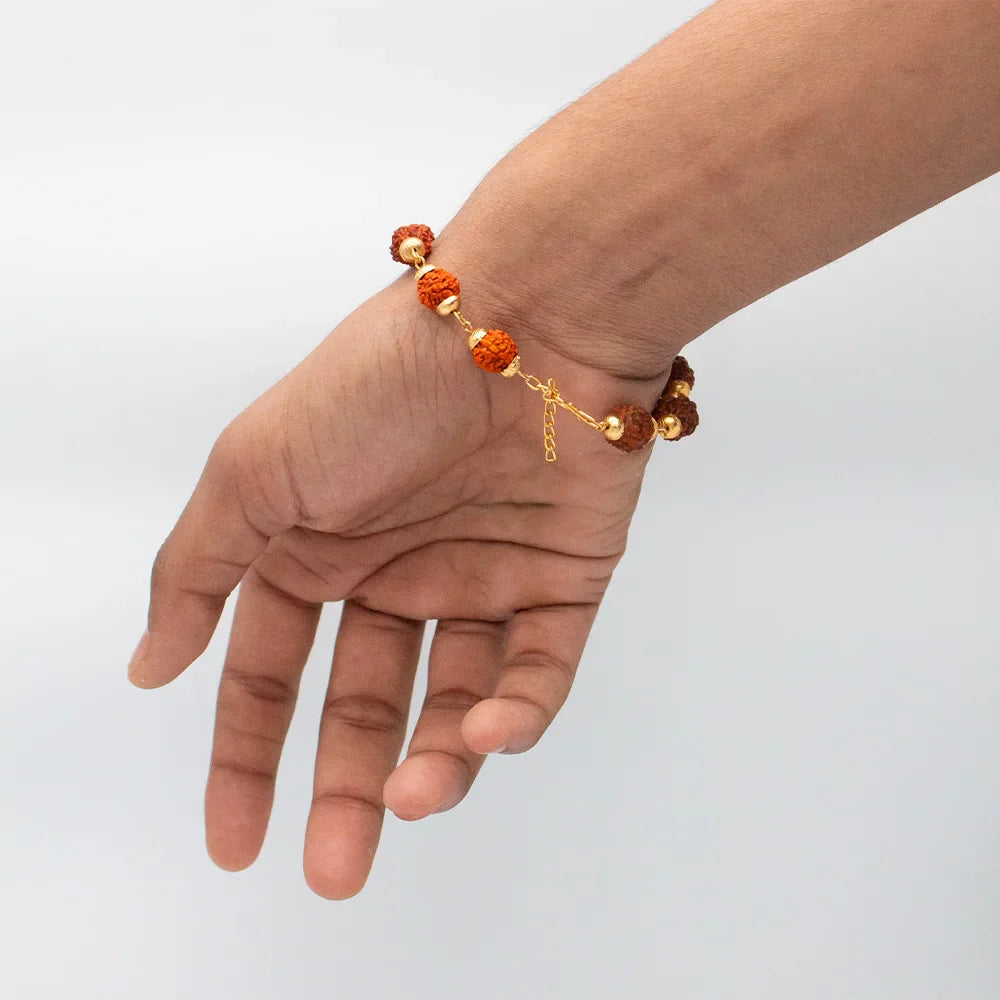 Personalized Kada - Rudraksha Bracelet with Flute Design