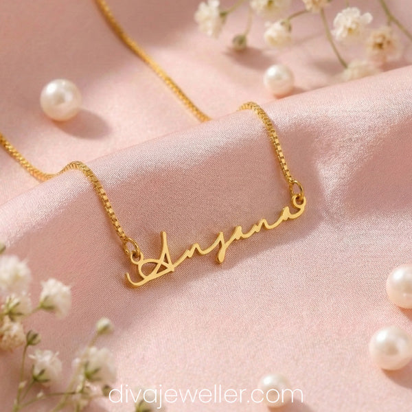 Cursive Signature Name Necklace
