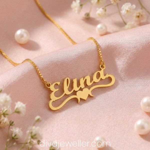 Stylish Heart Name Necklace