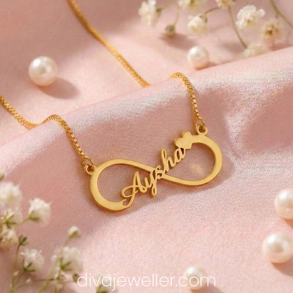 Infinity Single Heart Name Necklace