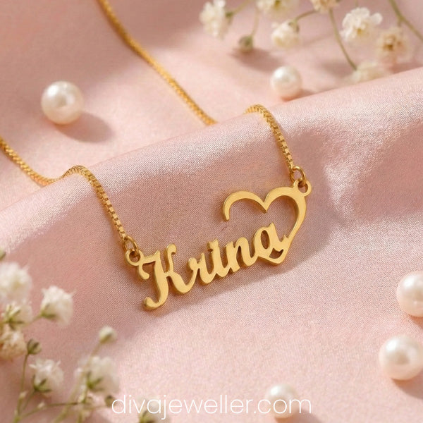 Unique Heart Name Necklace