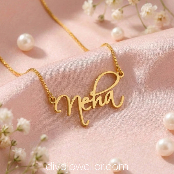 Cursive Curved Name Necklace