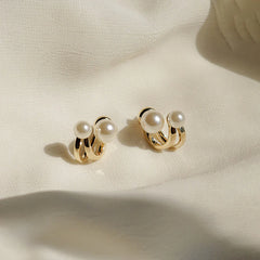 Double Pearl Ear Cuff Earrings