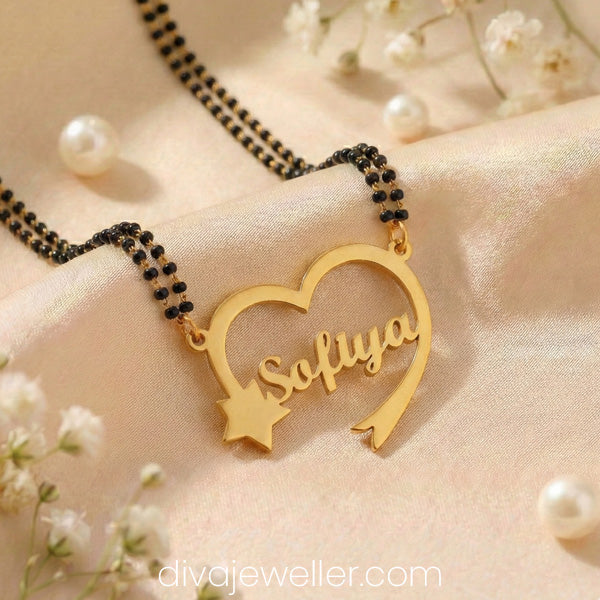 Heart with Star Name Necklace