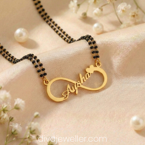 Infinity Single Heart Name Necklace