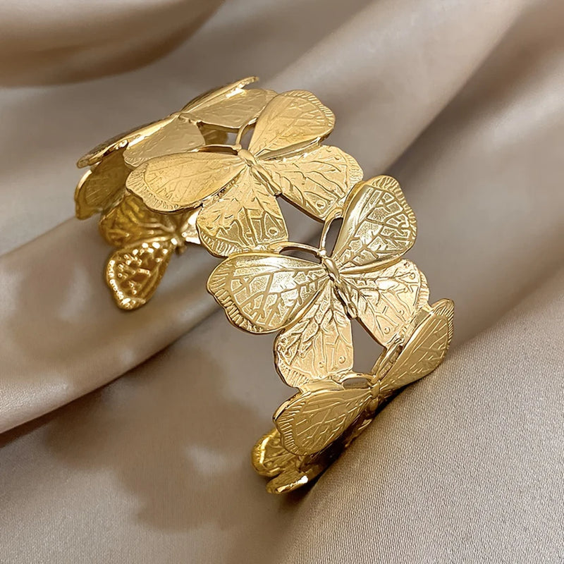 Butterfly statement cuff Broad Bracelet