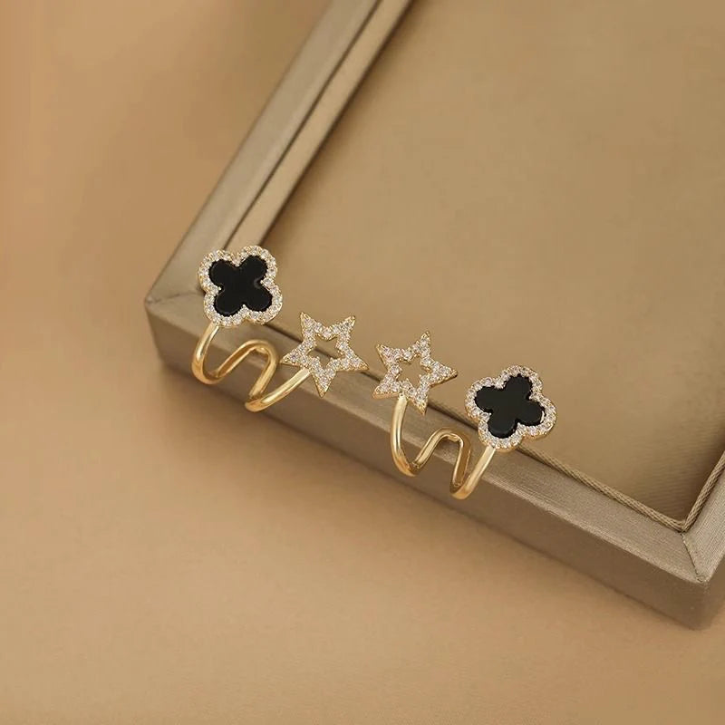 Clover Star Gold Plated Earrings