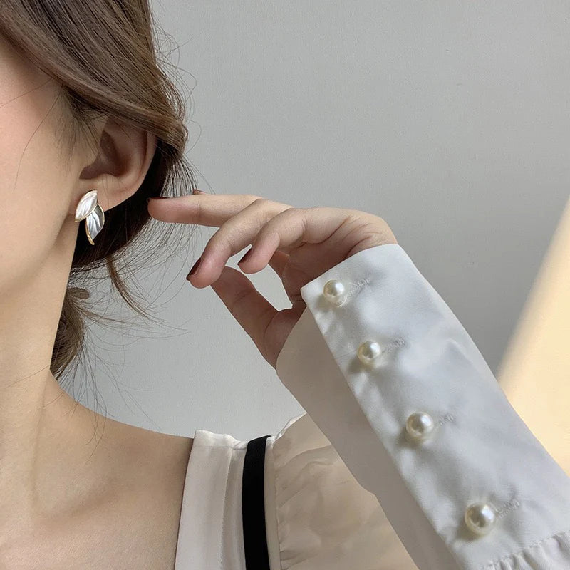 Korean Leaf Drop Earrings