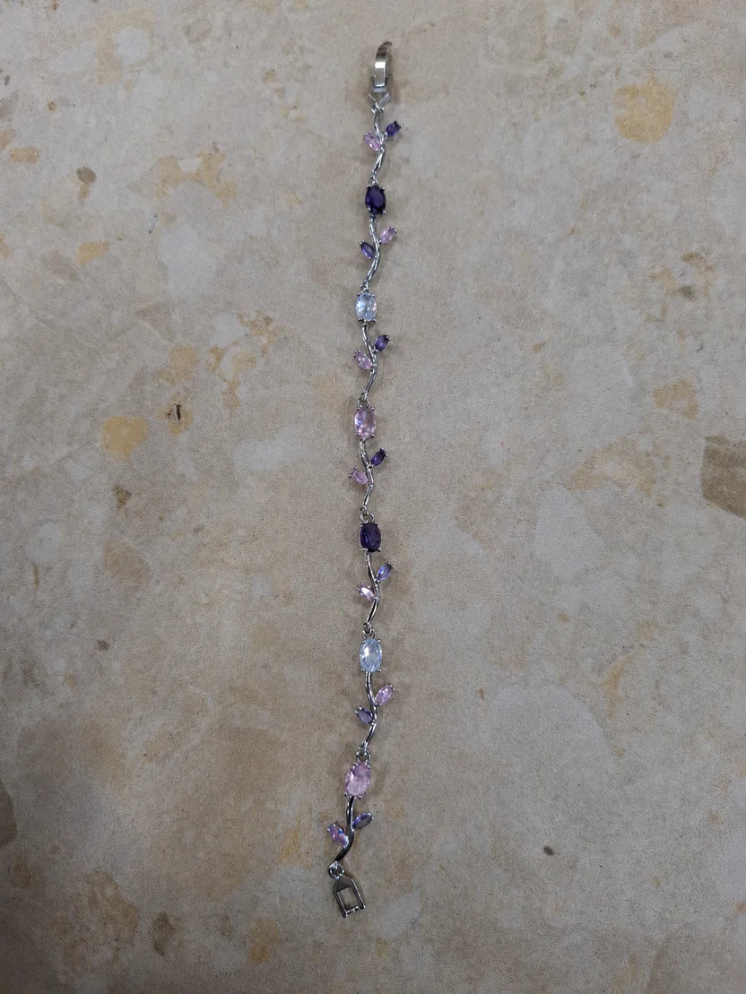 Purple Crystal Tulip Bracelet | Gold Plated - Anti Tarnish