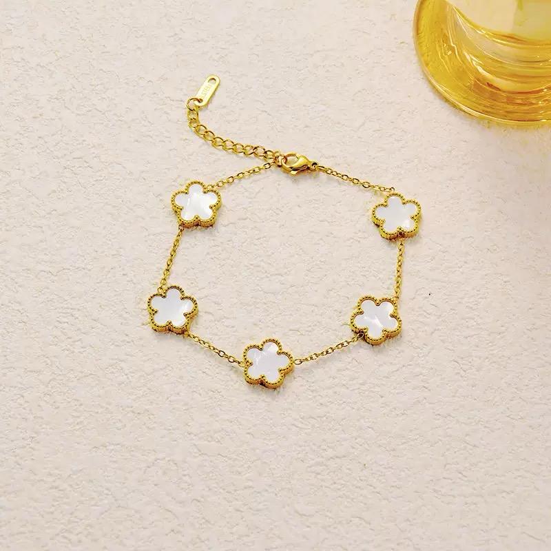 Anti-Tarnish White Flower Bracelet