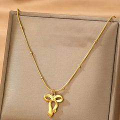 Golden Bow Necklace