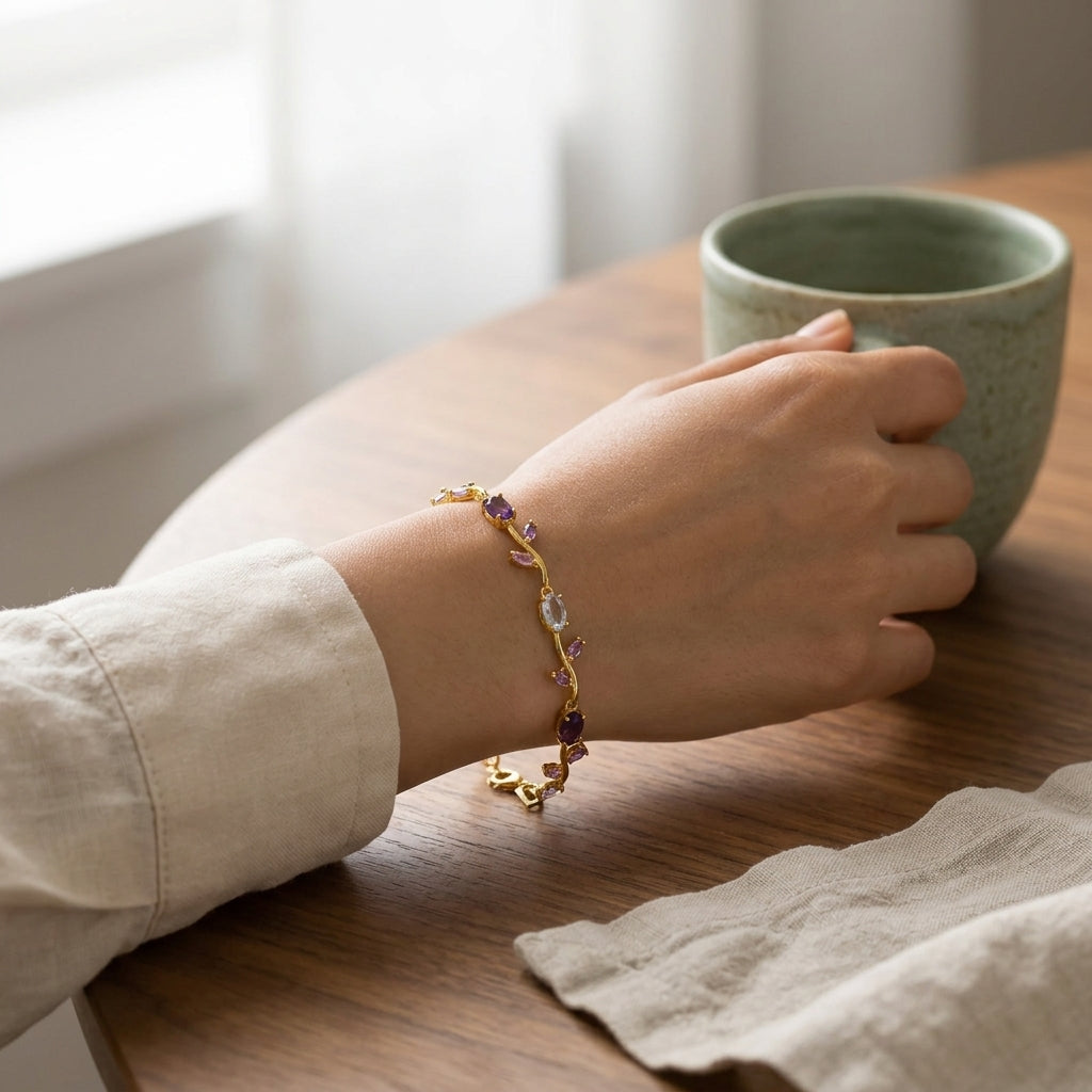 Gold Stone Tulip Bracelet | Gold Plated - Anti Tarnish