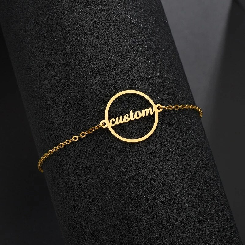 Round Single Name Bracelet