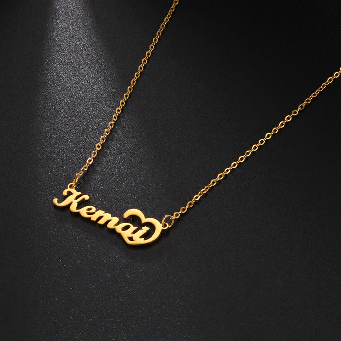 Unique Heart Name Necklace