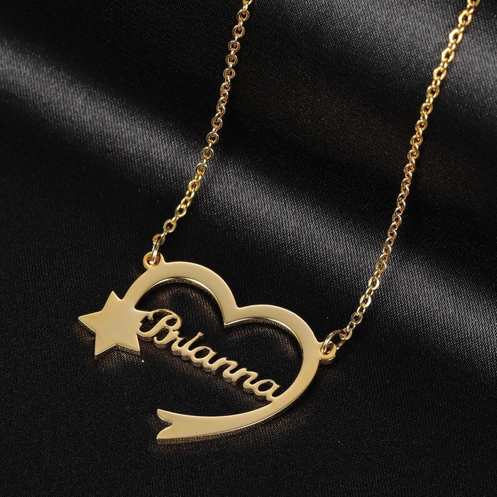 Heart with Star Name Necklace